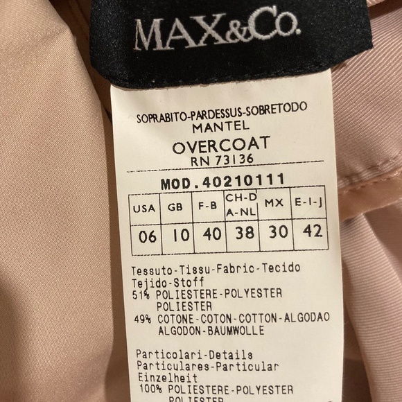 NEW Trench Coat MAX and Co (by MaxMara) with removable padded lining Size US6 - Picture 14 of 17